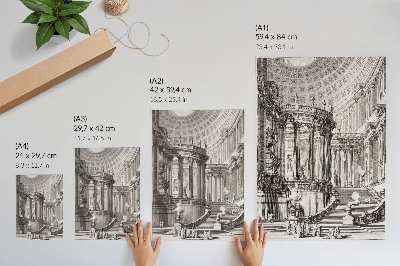 Nástěnný plakát Starověký chrám – Giovanni Battista Piranesi