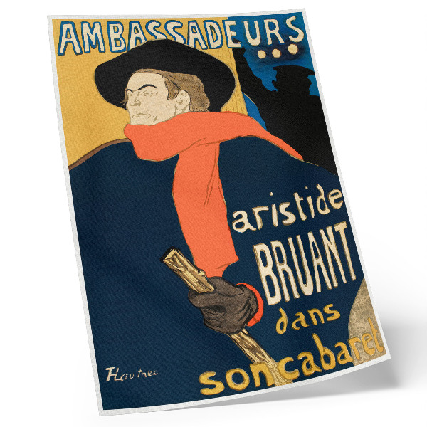 Dekorativní plakát Velvyslanci Aristida Bruanta dans son cabaret 1892 tisk s vysokým rozlišením od Henri de Toulouse-Lautrec