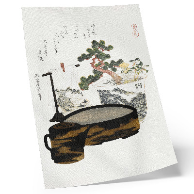 Nástěnný plakát Katsushiki Hokusai's Tea Table (1822) – vintage japonský dřevotisk