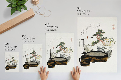 Nástěnný plakát Katsushiki Hokusai's Tea Table (1822) – vintage japonský dřevotisk