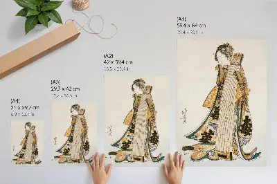 Plakát na zeď japonský obraz s motivem Hokusai (1760–1849) ve vintage stylu ukiyo-e