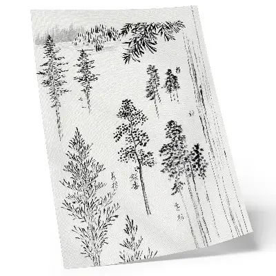 Dekorativní plakát Hokusaiovy Borovice vintage japonský dřevoryt z let 1800-1900