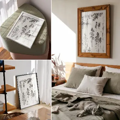 Dekorativní plakát Hokusaiovy Borovice vintage japonský dřevoryt z let 1800-1900