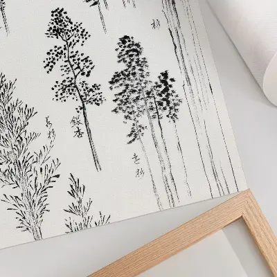 Dekorativní plakát Hokusaiovy Borovice vintage japonský dřevoryt z let 1800-1900