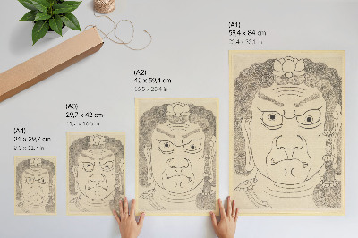 Nástěnný plakát Maska Fudō Myōō, škola Katsushika Hokusai