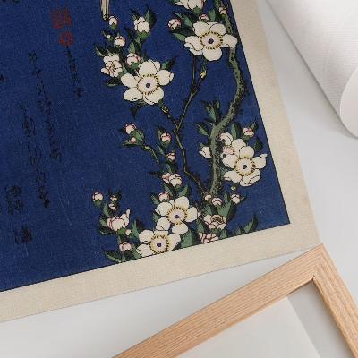 Plakát Katsushika Hokusai (1760-1849), Robin na větvi třešňového květu
