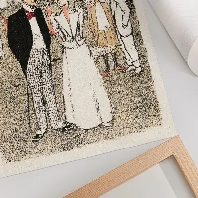 Dekorativní plakát rytina Věčné trio z roku 1899 od Théophila Alexandra Steinlena