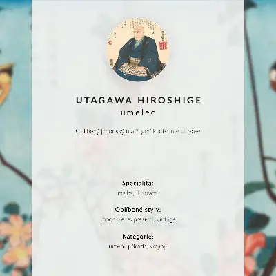 Plakátový obraz ukiyo-e ilustrace Camellia a Nightingale od Utagawy Hiroshige