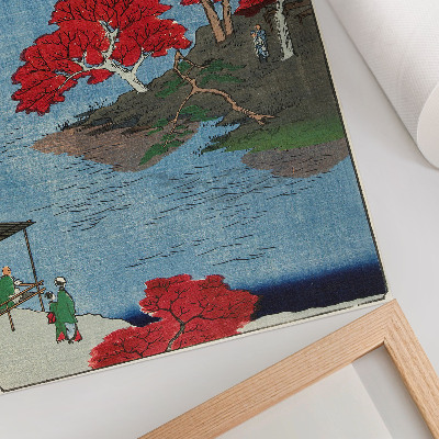 Plakát Podzim v chrámu Akiba v Ukiji (1857) starožitné japonské tisky od Utagawy Hirošigeho