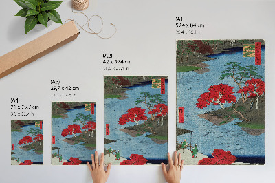Plakát Podzim v chrámu Akiba v Ukiji (1857) starožitné japonské tisky od Utagawy Hirošigeho