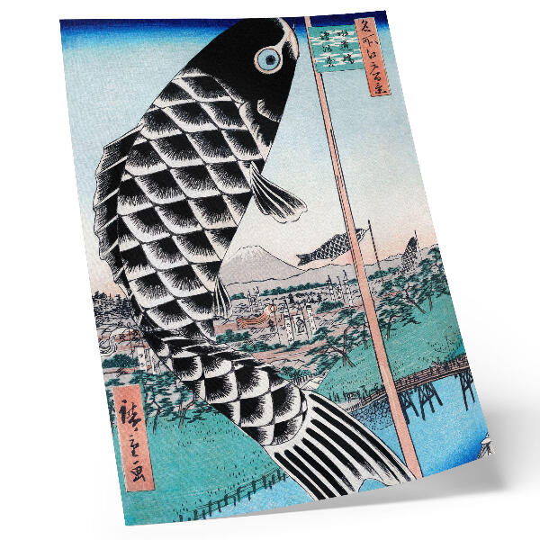 Plakát Utagawa Hiroshige's Suidobashi a Surugadai Bridge (1857)