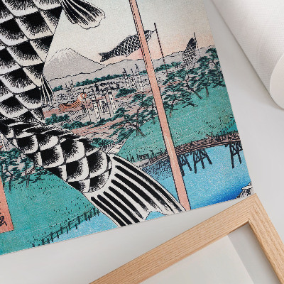 Plakát Utagawa Hiroshige's Suidobashi a Surugadai Bridge (1857)