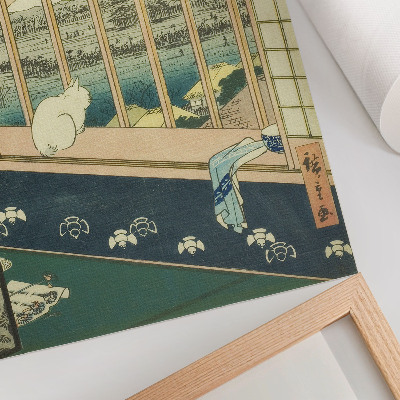Dekorativní plakát Rýžová pole Asakusa a festival Torinomachi ze série Sto slavných pohledů na Edo od Hirošigeho