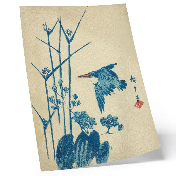 Nástěnný plakát ledňáček říční od Utagawy Hiroshige