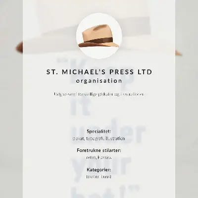 Nástěnný plakát s vysokým rozlišením s názvem „Drž to pod hlavičkou!“ ze 40. let 20. století od nakladatelství St. Michael's Press Ltd.
