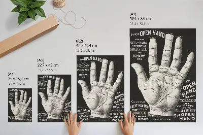 Plakát otevřená dlaň s motivem čtení z ruky