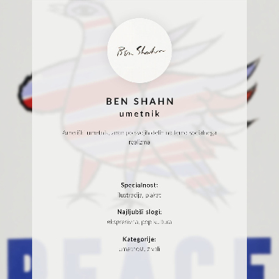 Plakátový obraz McCarthyho plakát k filmu Mír (1968) s ptákem od Bena Shahna