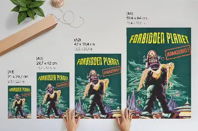 Dekorativní plakát k filmu Zakázaná planeta s Robbym Robotem z roku 1956