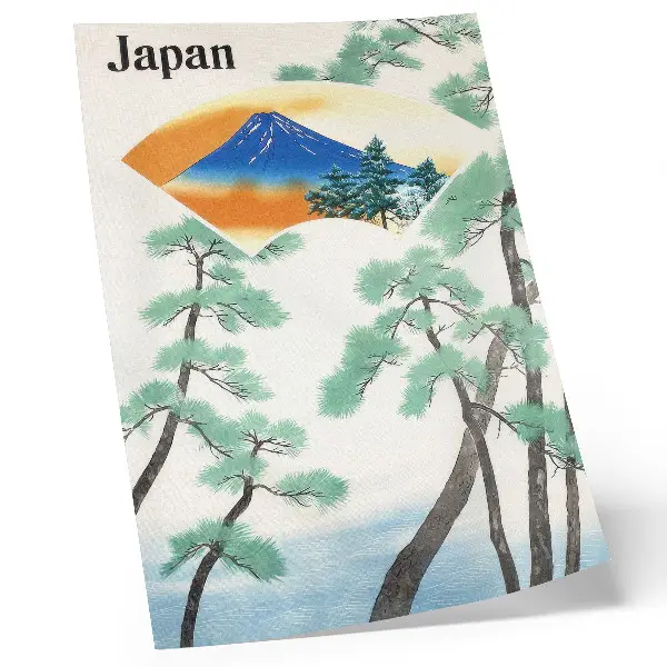 Nástěnný plakát cestovní plakát Japonských vládních drah z roku 1930 s vintage ilustrací