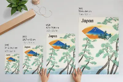 Nástěnný plakát cestovní plakát Japonských vládních drah z roku 1930 s vintage ilustrací