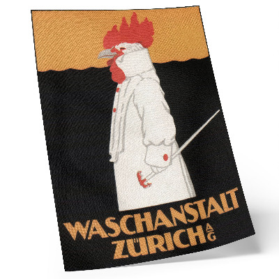 Plakátový obraz Waschanstalt Zurich (1905), historický reklamní plakát Roberta Hardmeyera