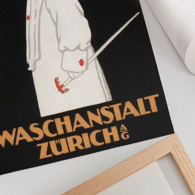 Plakátový obraz Waschanstalt Zurich (1905), historický reklamní plakát Roberta Hardmeyera