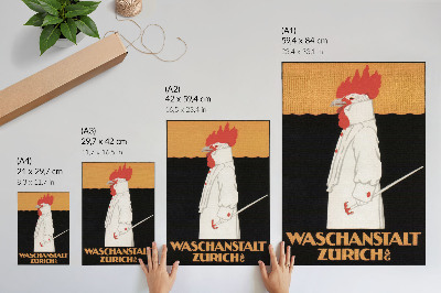 Plakátový obraz Waschanstalt Zurich (1905), historický reklamní plakát Roberta Hardmeyera
