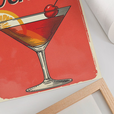 Dekorativní plakát Koktejl Negroni s citronem a třešní