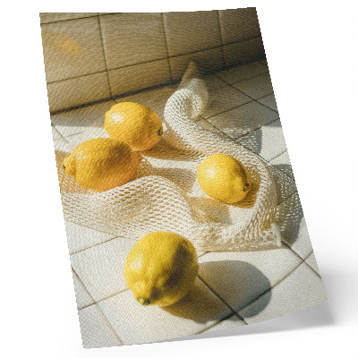 Plakát Citrony na drátěném pleti v kuchyňském prostředí