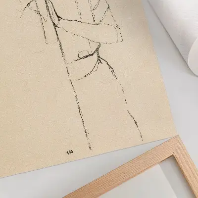 Plakát na zeď Portrét ženy od Egona Schieleho reprodukce ženské kresby ze sbírky Met z roku 1910