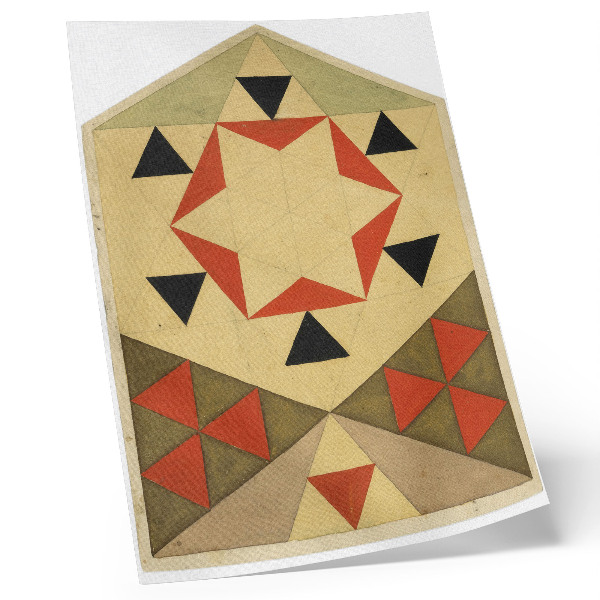 Dekorativní plakát Geometrická studie (studentská práce) (1903), obrázek s vysokým rozlišením od Egona Schieleho