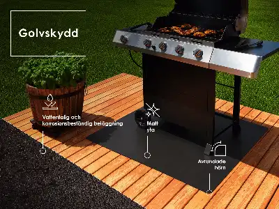 Kovová podložka pod gril polooválná o rozměrech 80x90 cm