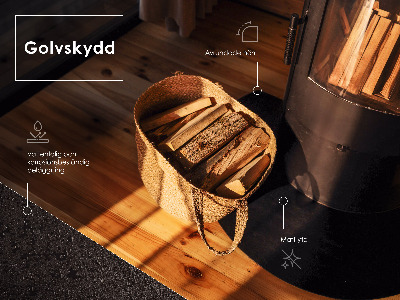 Čtvrtkruhová nehořlavá podložka pod kamna černá kovová