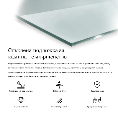 Skleněná deska pod kamna šestiboký transparentní