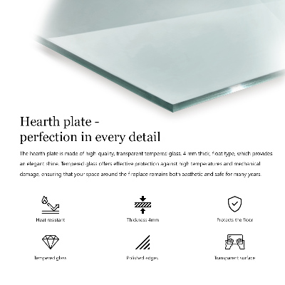 Skleněná deska pod kamna šestiboký transparentní