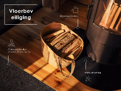 Půloválná podložka pod krb černá kovová