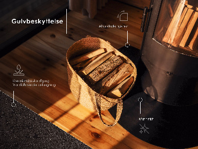 Půloválná podložka pod krb černá kovová