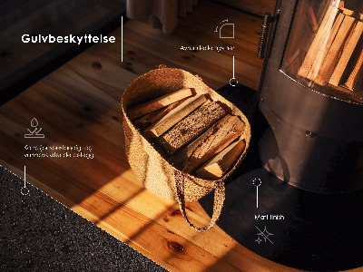 Půloválná podložka pod krb černá kovová