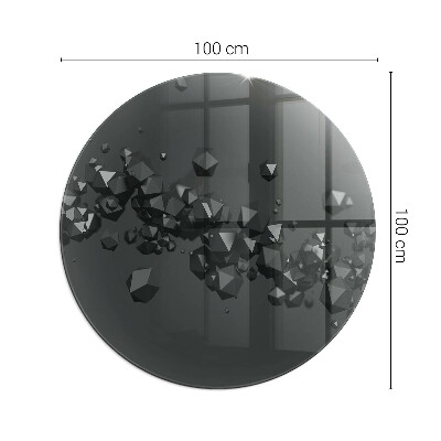 Sklo před krbovou vložku kulaté Abstraktní oblak pevných látek