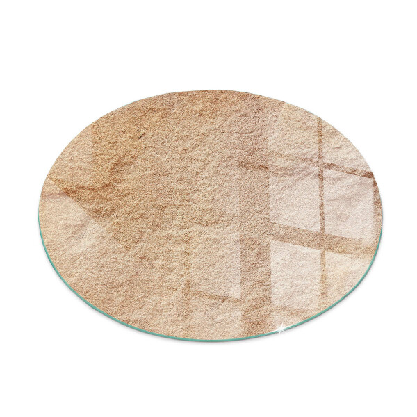 Sklo před kamna kulaté Textura přírodního kamene