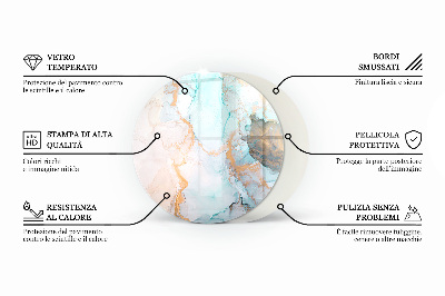 Sklo před kamna kulaté Světlá textura dřeva