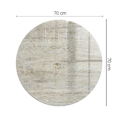 Sklo před kamna kulaté Světlá textura dřeva