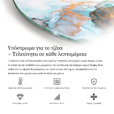 Sklo před krbovou vložku kulaté Mramorový texturovaný vzor