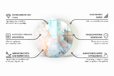 Sklo před krbovou vložku kulaté Mramorový texturovaný vzor