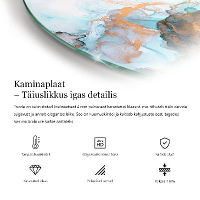 Sklo před krbovou vložku kulaté Rez textura na kovu