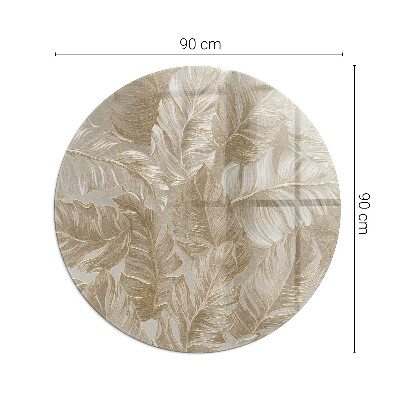 Sklo před krbovou vložku kulaté Listy v jemných vzorech