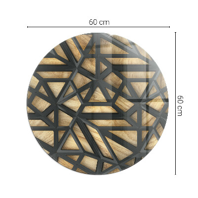 Sklo před krbovou vložku kulaté Geometrie se dřevem