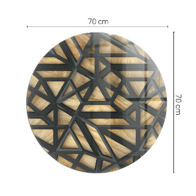 Sklo před krbovou vložku kulaté Geometrie se dřevem