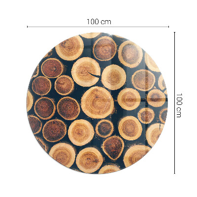 Sklo před krbovou vložku kulaté Krabice s řezaným dřevem
