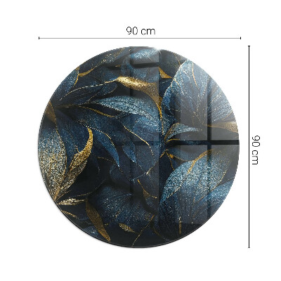 Sklo před krbovou vložku kulaté Elegantní textura listů